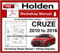 Holden Cruze Service Repair Workshop Manual Download